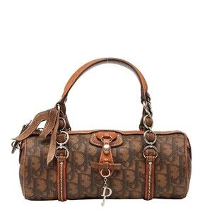 Dior Trotter Romantic Handbag Brown Leather
